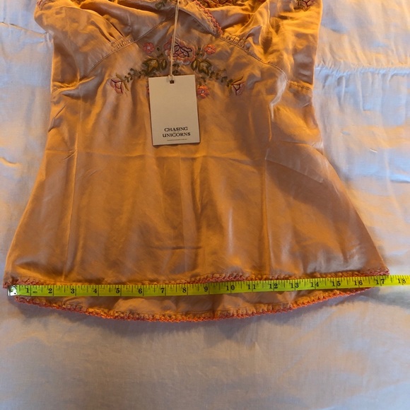 SOLD Cami only) NWT Chasing Unicorns silk cami Size Small - Picture 4 of 4
